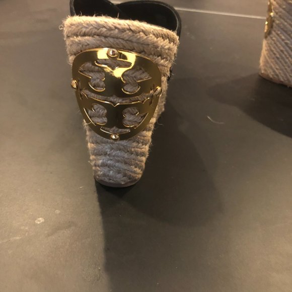 Tory Burch 4" Black Espadrille Wedges - Picture 3 of 5
